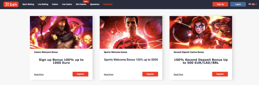 31bet online casino bonus
