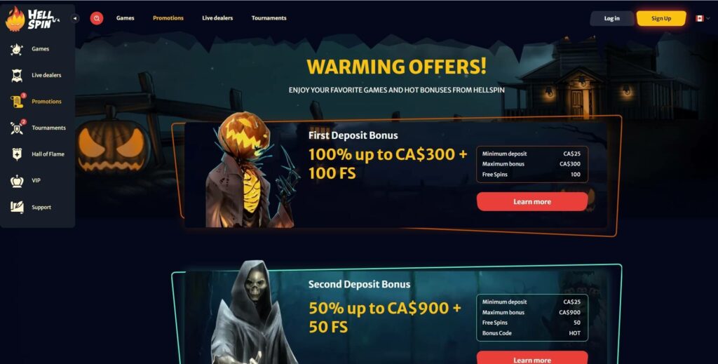 HellSpin Casino No Deposit Bonus