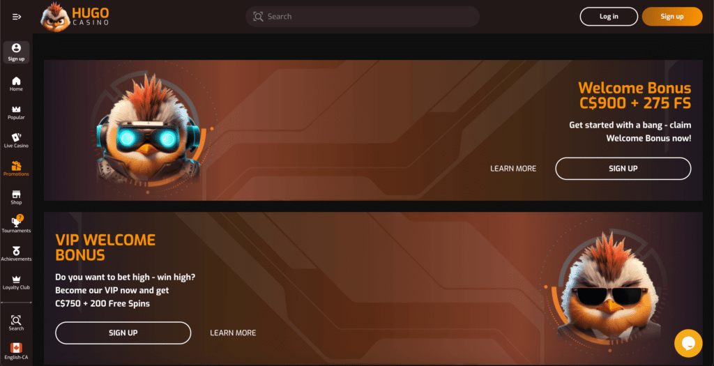 Hugo Casino Bonus
