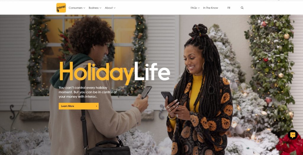 Interac Website Screenshot Canada