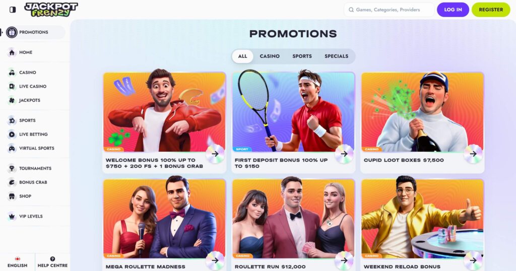 JackpotFrenzy Casino Bonus
