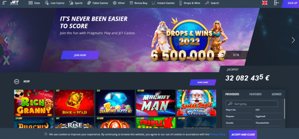 Jet Casino Screenshot