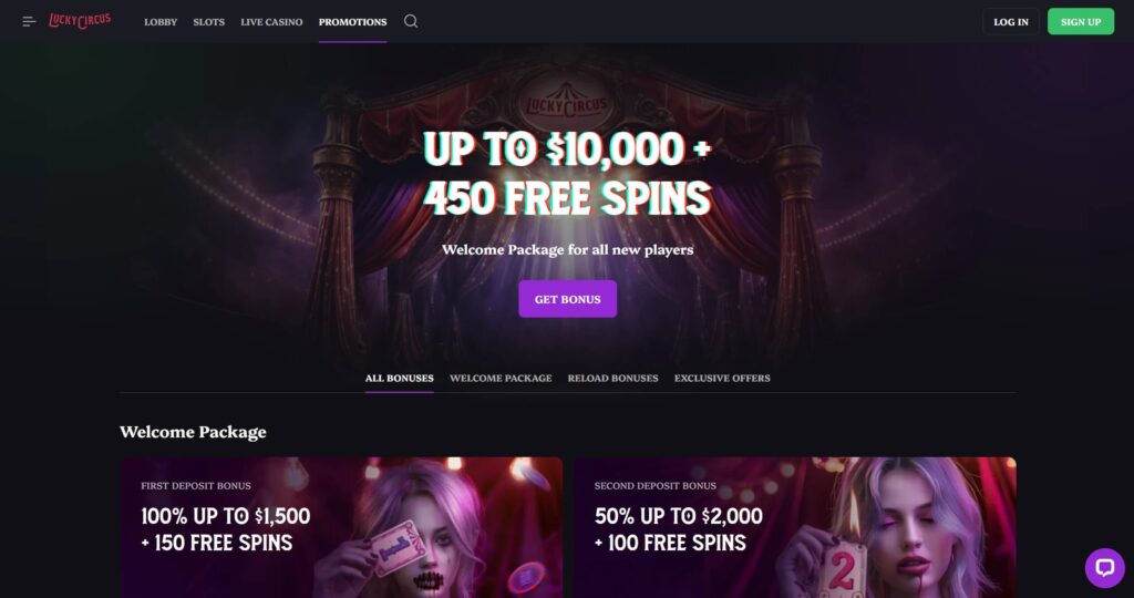 Lucky Circus Casino Bonus