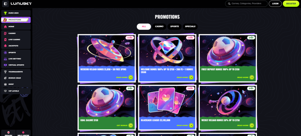 Lunubet Online Casino Bonus