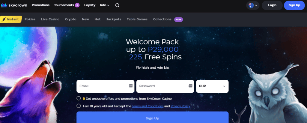 skycrown casino screenshot