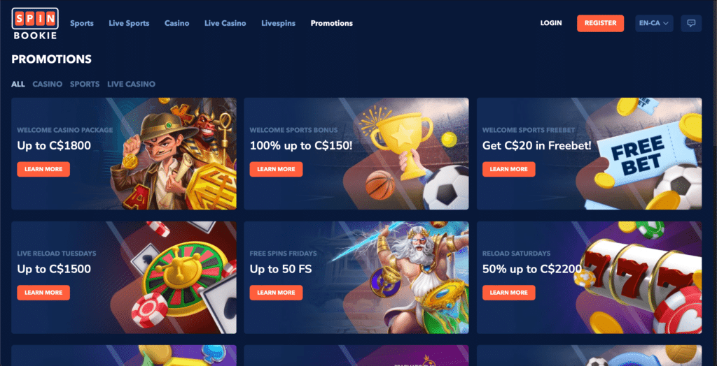 Spin Bookie Casino Bonus