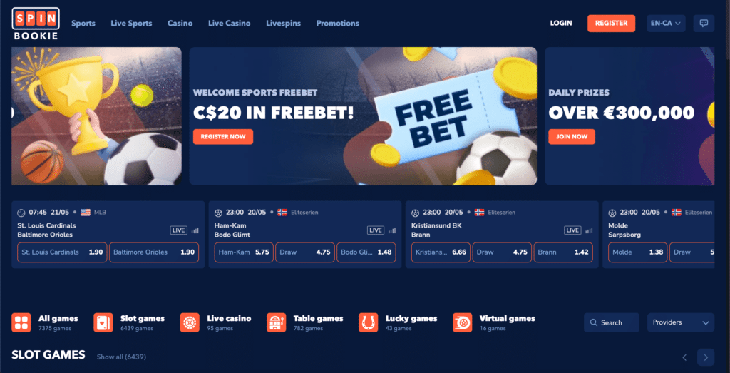 Spin Bookie Online Casino