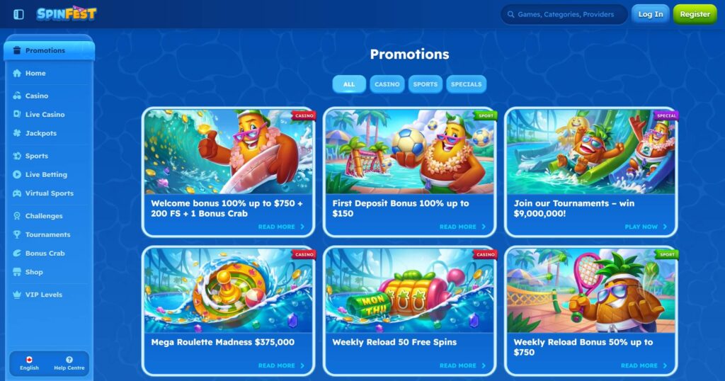 Spinfest Casino Bonus