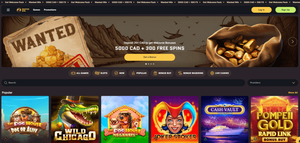 Wanted Win Online Casino
