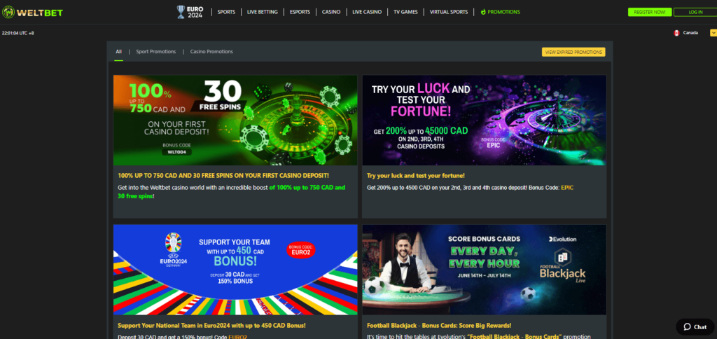 Weltbet Online Casino Bonus