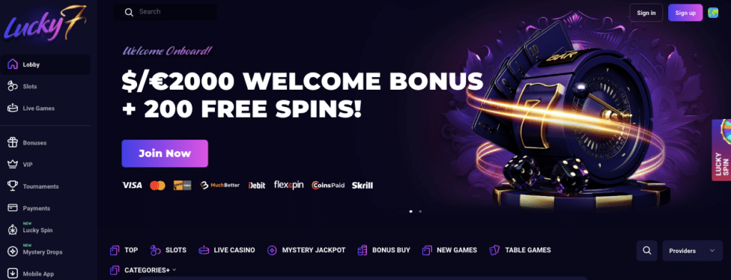 lucky7even online casino