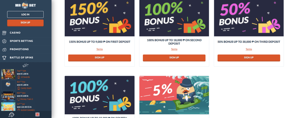 mr bet online casino bonus