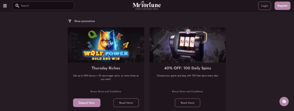 mr fortune online casino bonus